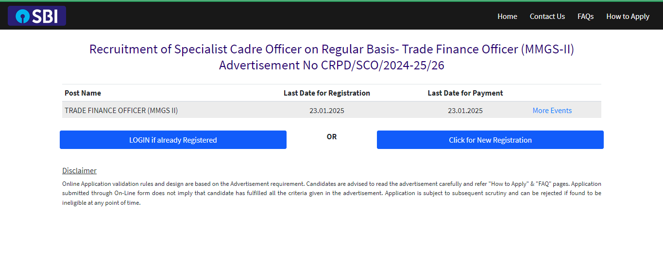 SBI Trade Finance Officer Recruitment 2025 – Apply Online